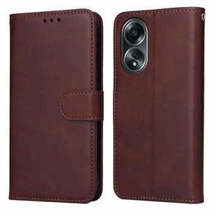 For OPPO A58 4G Classic Calf Texture Flip Leather Phone Case(Brown)