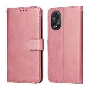 For OPPO A38 4G / A18 4G Global Classic Calf Texture Flip Leather Phone Case(Rose Gold)