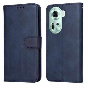 For OPPO Reno11 5G Global Classic Calf Texture Flip Leather Phone Case(Blue)