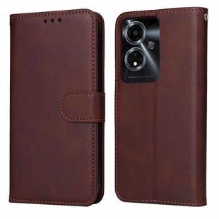 For OPPO A59 5G / A2m Classic Calf Texture Flip Leather Phone Case(Brown)