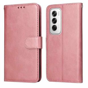 For OPPO Reno12 5G Global Classic Calf Texture Flip Leather Phone Case(Rose Gold)