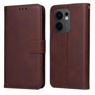 For OPPO Reno13 F 4G / 5G Classic Calf Texture Flip Leather Phone Case(Brown)