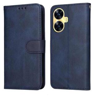 For Realme C55 Classic Calf Texture Flip Leather Phone Case(Blue)