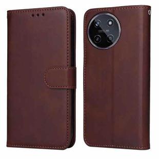 For Realme 11 4G Global Classic Calf Texture Flip Leather Phone Case(Brown)