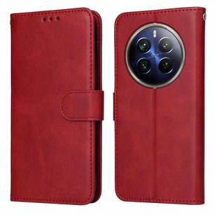 For Realme 12 Pro+ Classic Calf Texture Flip Leather Phone Case(Red)