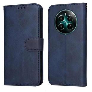 For Realme 12+ Classic Calf Texture Flip Leather Phone Case(Blue)