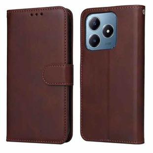 For Realme C63 / C61  / Note 60 Classic Calf Texture Flip Leather Phone Case(Brown)