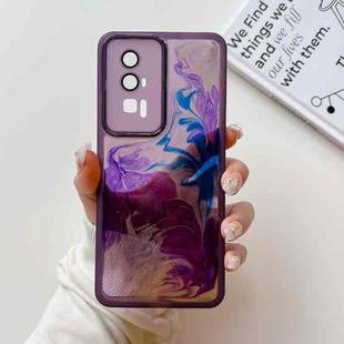 For Xiaomi Redmi K60 Oil Painting Electroplating TPU Phone Case(Purple)