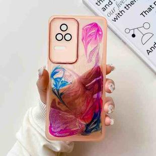 For Xiaomi Redmi K50 Oil Painting Electroplating TPU Phone Case(Pink)