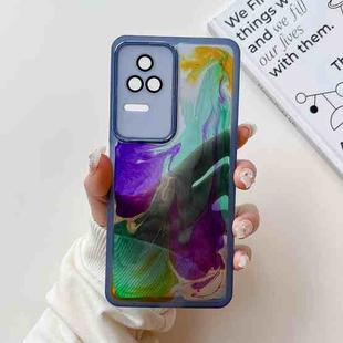 For Xiaomi Redmi K50 Oil Painting Electroplating TPU Phone Case(Blue)