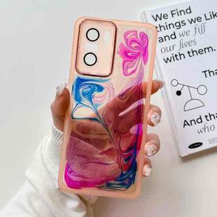 For Xiaomi Redmi K40 Oil Painting Electroplating TPU Phone Case(Pink)