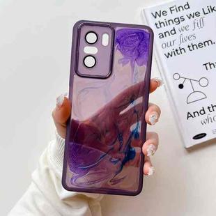 For Xiaomi Redmi K40 Oil Painting Electroplating TPU Phone Case(Purple)