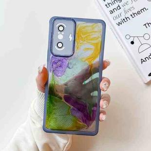 For Xiaomi Redmi K40 Gaming Oil Painting Electroplating TPU Phone Case(Blue)