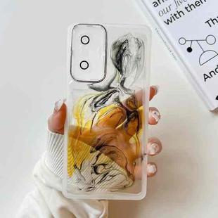 For Xiaomi Redmi K40 Gaming Oil Painting Electroplating TPU Phone Case(White)