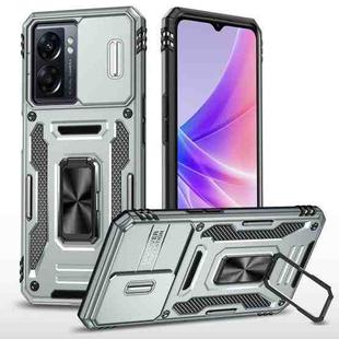 For OPPO A57 4G Armor PC + TPU Camera Shield Phone Case(Grey)