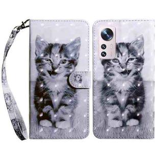 For Xiaomi 12 Pro 3D Painted Pattern Leather Phone Case(Smile Cat)