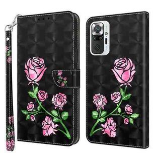 For Xiaomi Redmi Note 10 Pro 3D Painted Pattern Leather Phone Case(Rose)