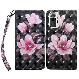 For Xiaomi Redmi Note 10 Pro 3D Painted Pattern Leather Phone Case(Pink Flower)