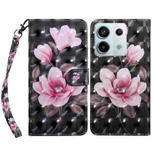 For Xiaomi Redmi Note 13 Pro 5G 3D Painted Pattern Leather Phone Case(Pink Flower)