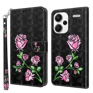 For Xiaomi Redmi Note 13 Pro+ 3D Painted Pattern Leather Phone Case(Rose)