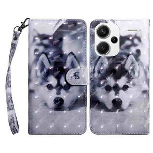 For Xiaomi Redmi Note 13 Pro+ 3D Painted Pattern Leather Phone Case(Husky)