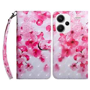 For Xiaomi Redmi Note 13 Pro+ 3D Painted Pattern Leather Phone Case(Red Flower)