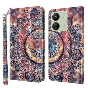 For Xiaomi Redmi 13C 3D Painted Pattern Leather Phone Case(Colorful Mandala)