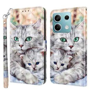 For Xiaomi Redmi Note 13 5G 3D Painted Pattern Leather Phone Case(Two Loving Cats)