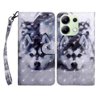 For Xiaomi Redmi Note 13 4G 3D Painted Pattern Leather Phone Case(Husky)