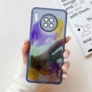 For Huawei Mate 30 Oil Painting Electroplating TPU Phone Case(Blue)
