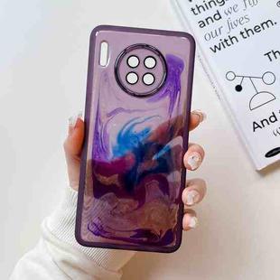For Huawei Mate 30 Oil Painting Electroplating TPU Phone Case(Purple)