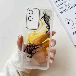 For Huawei P40 Pro Oil Painting Electroplating TPU Phone Case(White)