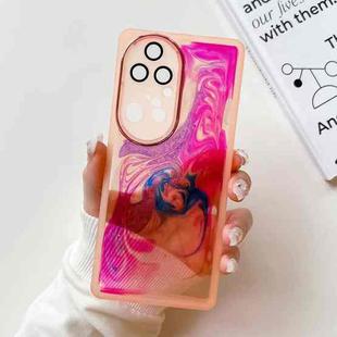 For Huawei P50 Pro Oil Painting Electroplating TPU Phone Case(Pink)