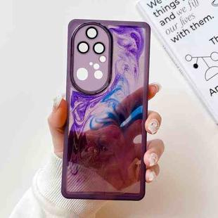 For Huawei P50 Pro Oil Painting Electroplating TPU Phone Case(Purple)