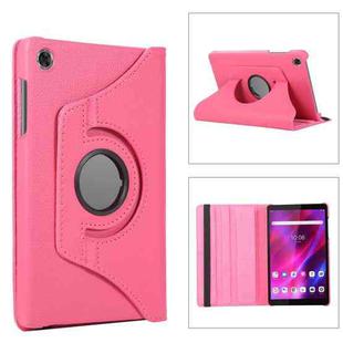 For Lenovo Tab M8 4th Gen 360 Degree Rotation Litchi Texture Leather Tablet Case(Rose Red)