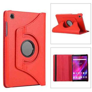 For Lenovo Tab M8 4th Gen 360 Degree Rotation Litchi Texture Leather Tablet Case(Red)
