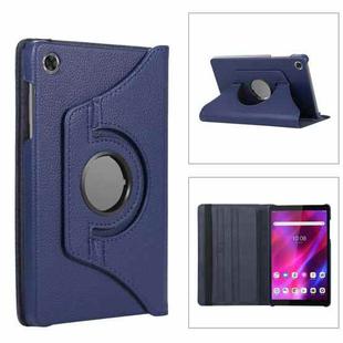 For Lenovo Tab M8 4th Gen 360 Degree Rotation Litchi Texture Leather Tablet Case(Dark Blue)