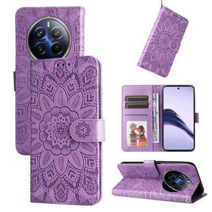 For Realme 13 Pro / 13 Pro+ / P1 Pro Global Embossed Sunflower Leather Phone Case(Purple)