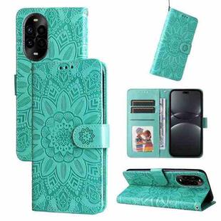 For Huawei nova 13 Pro Embossed Sunflower Leather Phone Case(Green)