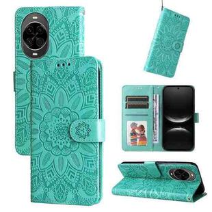 For Huawei nova 14 Embossed Sunflower Leather Phone Case(Green)