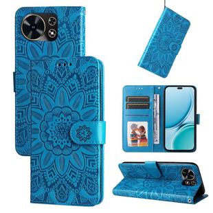For Huawei Maimang 40 5G Embossed Sunflower Leather Phone Case(Blue)