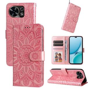 For Huawei Maimang 40 5G Embossed Sunflower Leather Phone Case(Rose Gold)