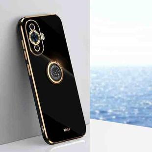 For Huawei nova 11 XINLI Straight Edge 6D Electroplate TPU Phone Case with Ring Holder(Black)