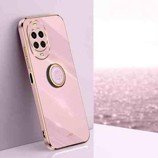 For Huawei Nova 14 XINLI Straight Edge 6D Electroplate TPU Phone Case with Ring Holder(Cherry Purple)