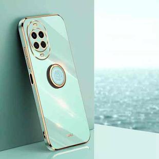 For Huawei Nova 14 XINLI Straight Edge 6D Electroplate TPU Phone Case with Ring Holder(Mint Green)