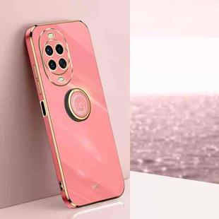 For Huawei Nova 14 Pro XINLI Straight Edge 6D Electroplate TPU Phone Case with Ring Holder(Hawthorn Red)