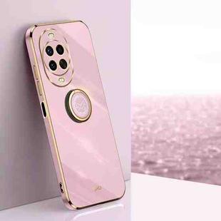 For Huawei Nova 14 Ultra XINLI Straight Edge 6D Electroplate TPU Phone Case with Ring Holder(Cherry Purple)