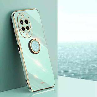 For Huawei Nova 14 Ultra XINLI Straight Edge 6D Electroplate TPU Phone Case with Ring Holder(Mint Green)