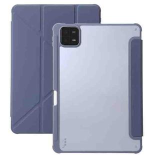 For Xiaomi Pad 6 Clear Acrylic Deformation Leather Tablet Case(Lavender)