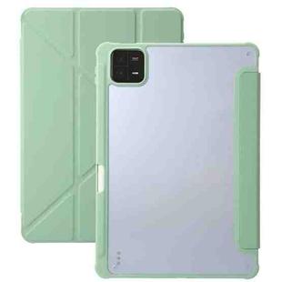 For Xiaomi Pad 6 Clear Acrylic Deformation Leather Tablet Case(Green)